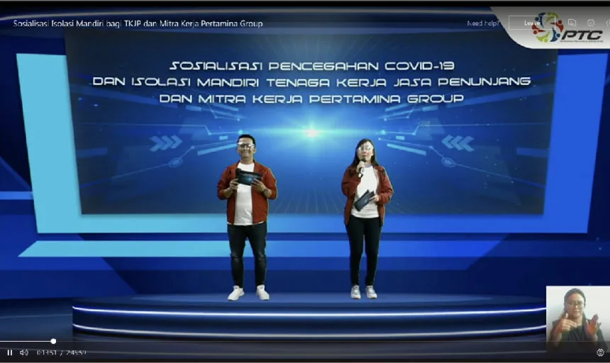 PTC GELAR LIVE EVENT SOSIALISASI PENCEGAHAN COVID-19 BAGI SELURUH TENAGA KERJA JASA PENUNJANG PERTAMINA GROUP