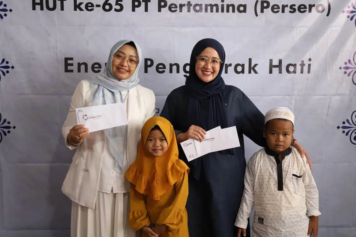 BENTUK SYUKUR DI ULANG TAHUN PERTAMINA, PTC BERIKAN SANTUNAN KEPADA ANAK-ANAK YATIM