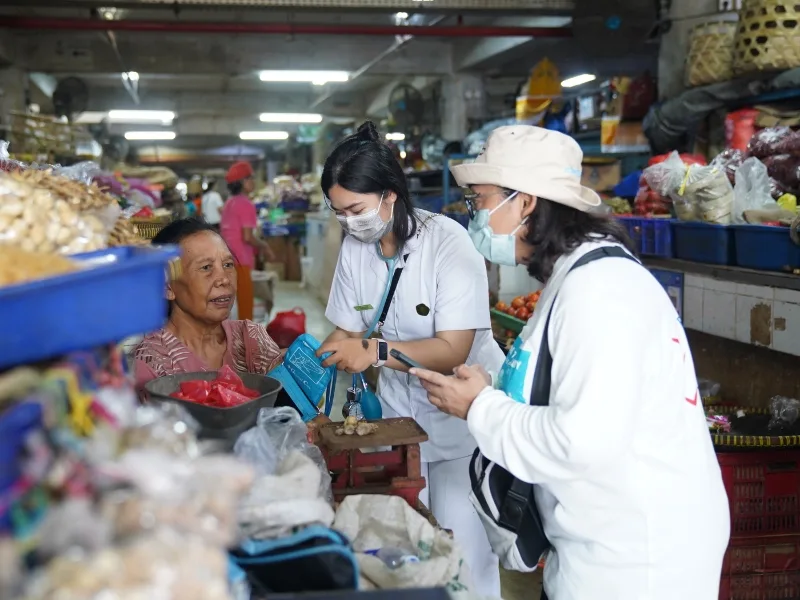 PTC Peduli Kesehatan - Cek Kesehatan Gratis Pedagang dan Pengunjung di Pasar Seni Legian dan Badung